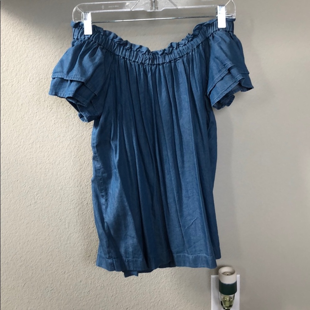 Denim off the shoulder top